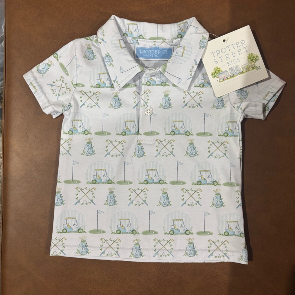 Trotter St. Kids GOLF polo print